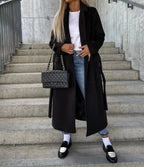 Women's Double-Breasted Winter Coat | Waist Belt, Full-Length Coverage & Stylish for Commuting and City Strolls