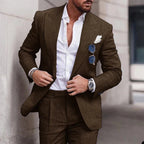Men's Linen Wedding Suit 2-Piece Set | Single Breasted, Breathable Fabric & Tailored Fit