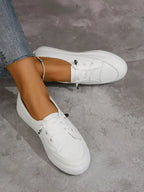 Women's Lace-Up Flat Sneakers | Casual Round Toe Design for Everyday Wear and Comfort