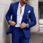 Men's Linen Wedding Suit 2-Piece Set | Single Breasted, Breathable Fabric & Tailored Fit