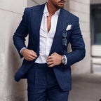 Men's Linen Wedding Suit 2-Piece Set | Single Breasted, Breathable Fabric & Tailored Fit