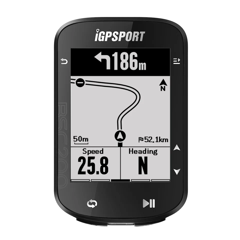 IGP Sport BSC200 GPS Fahrradcomputer – Drahtloser Tacho mit Bluetooth 5.0, Routenanzeige und Kilometerzähler