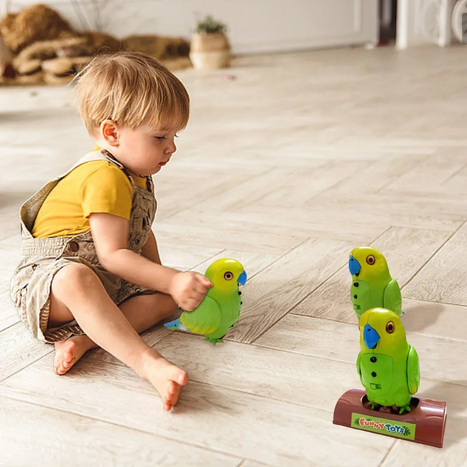 Papagei Sprechen Spielzeug – Interaktiver sprechender Papagei für Kinder, wiederholt Stimmen & bewegt sich