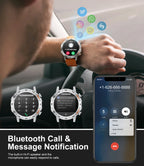 Smartwatch Sport Watch mit Herzfrequenz – Robuste Herrenuhr im Militärstil für Outdoor und Fitness