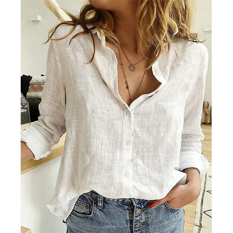 Women's Linen Dress Shirt | Lightweight, Breathable Fabric & Versatile for Casual or Professional Wear