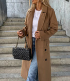 Women's Double-Breasted Winter Coat | Waist Belt, Full-Length Coverage & Stylish for Commuting and City Strolls