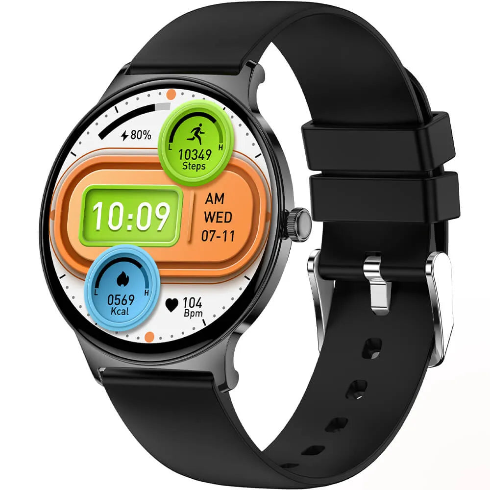 Kleine Slim Smartwatch Damen mit flachem Design, Fitnessfunktionen und Hybridstil für Herren