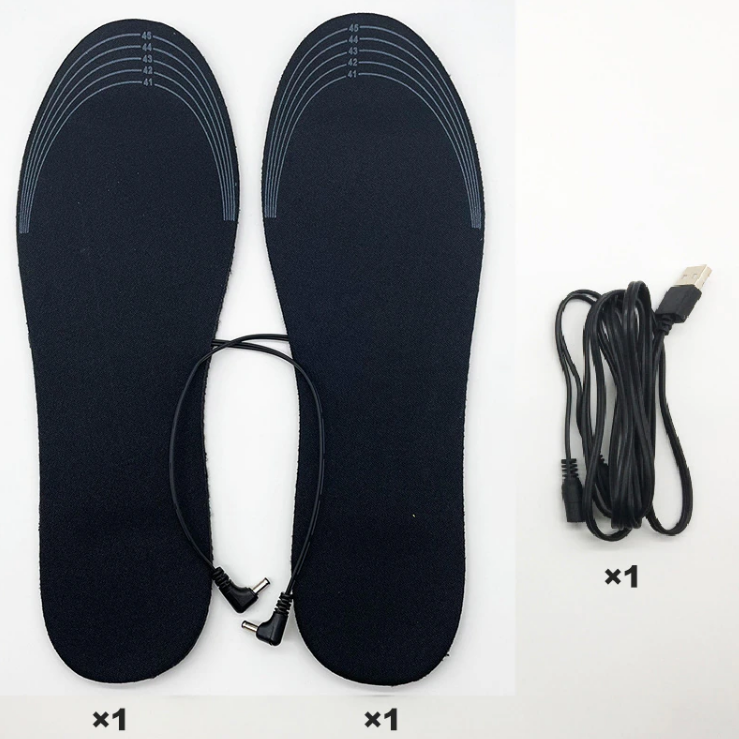 Semelles chauffantes électriques USB rechargeables – Coussin chauffant pour chaussures et chaussettes