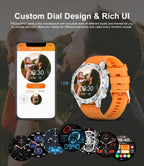 Smartwatch Sport Watch mit Herzfrequenz – Robuste Herrenuhr im Militärstil für Outdoor und Fitness
