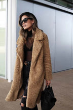 Women's Oversized Winter Teddy Coat | Plush Texture, Lapel Collar & Ideal for Daily Wear