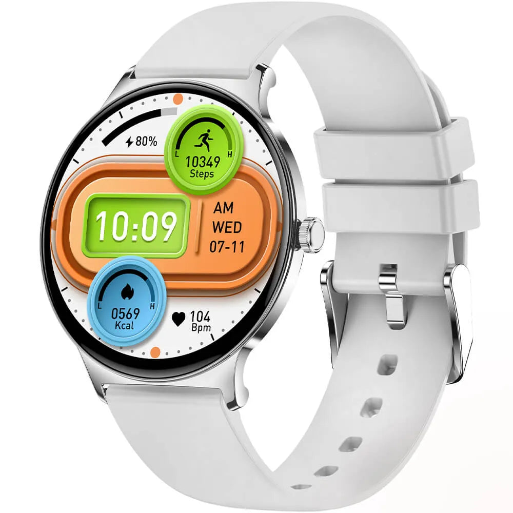 Kleine Slim Smartwatch Damen mit flachem Design, Fitnessfunktionen und Hybridstil für Herren
