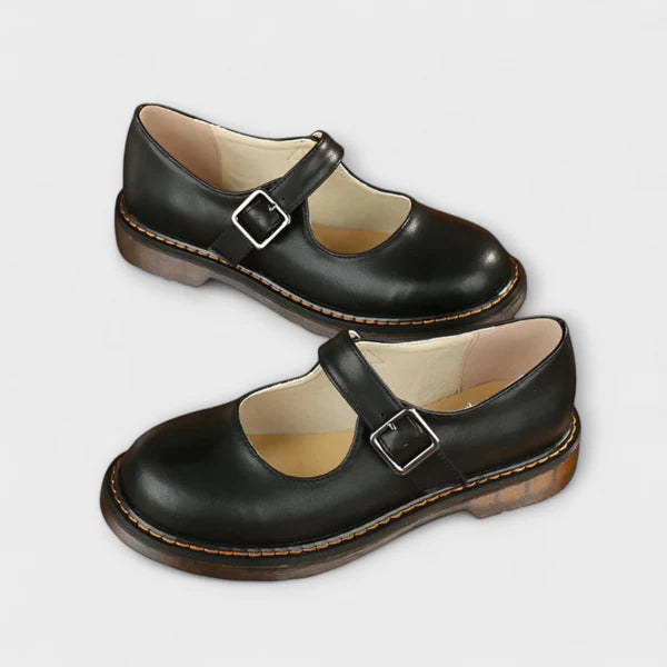 Women's Classic Mary Jane Shoes | Adjustable Buckle Strap & Comfortable Flat Sole for Everyday Wear