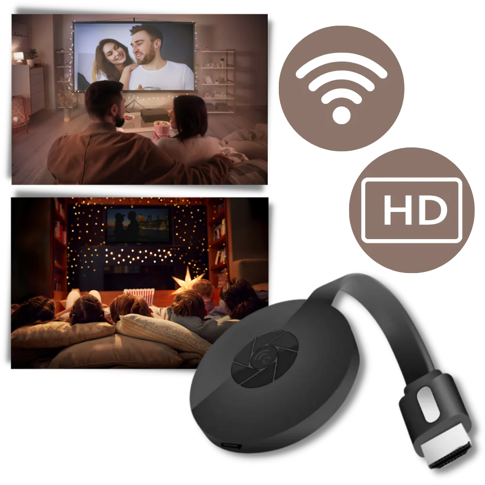 Passerelle multimédia TV 4K avec clé HDMI WiFi pour streaming et connexion Android TV