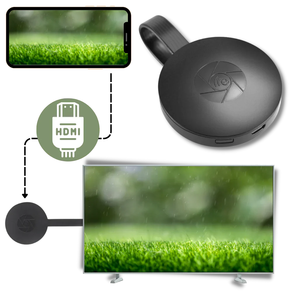 Passerelle multimédia TV 4K avec clé HDMI WiFi pour streaming et connexion Android TV