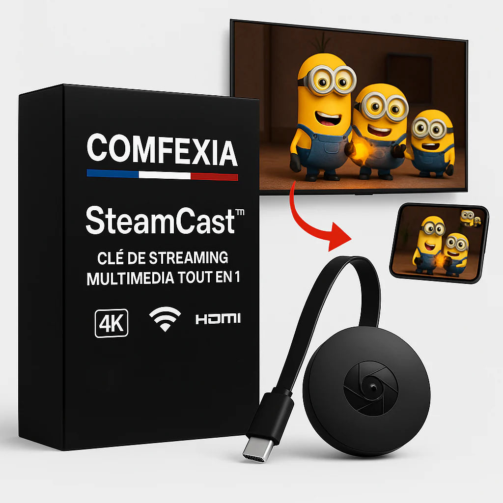Passerelle multimédia TV 4K avec clé HDMI WiFi pour streaming et connexion Android TV