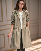 Women's Long Waterproof Raincoat | Weatherproof, Full-Zip & Adjustable Hood for Commuting and Travel