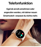 Kleine Slim Smartwatch Damen mit flachem Design, Fitnessfunktionen und Hybridstil für Herren
