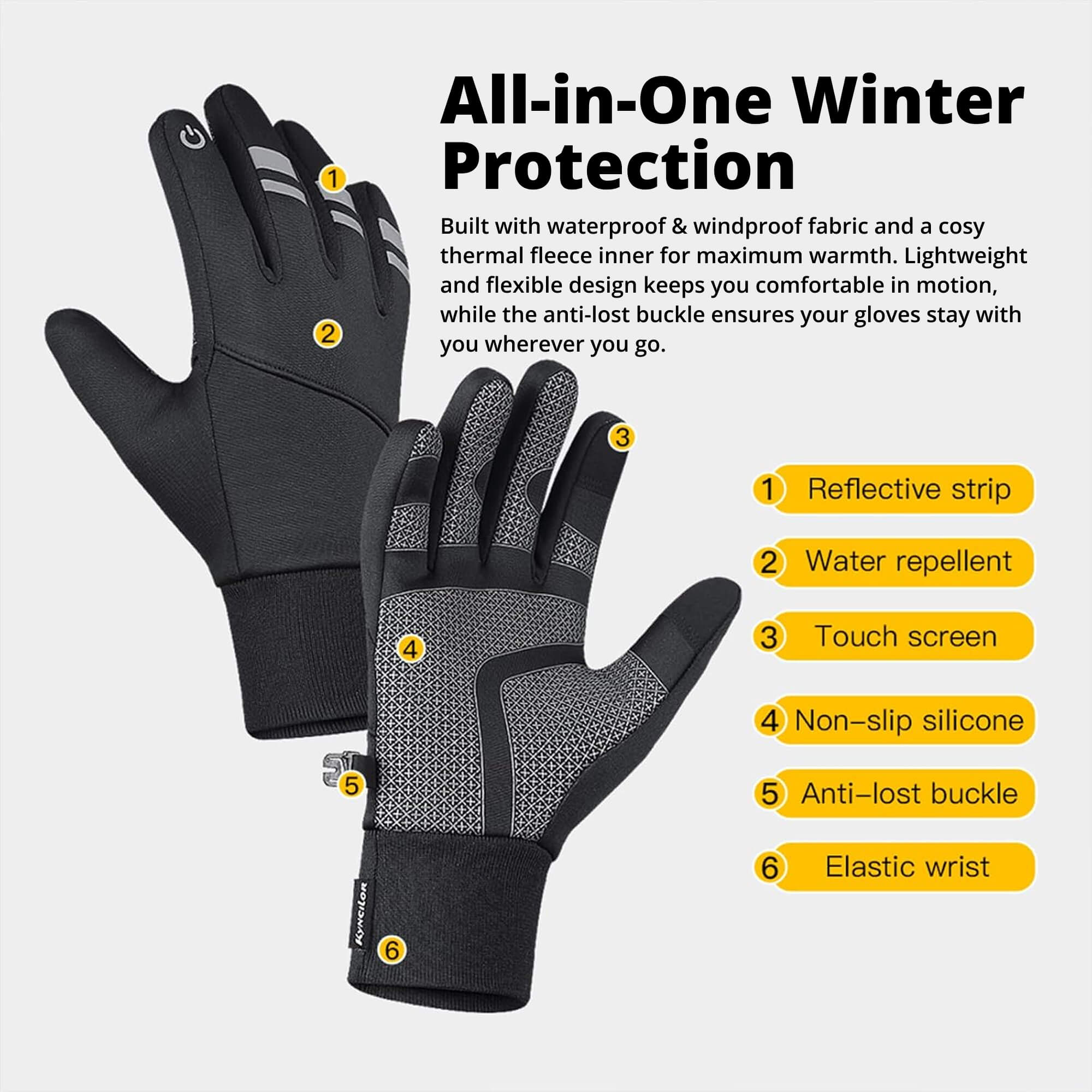 Gants de Cyclisme Hiver Thermiques | Imperméables, Coupe-Vent & Tactiles – Gants Chauds pour Hommes & Femmes