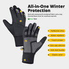 Gants de Travail Hiver Imperméables | Gants Thermiques Antidérapants Durables avec Écran Tactile pour Extérieur