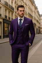 Men's Tailored Slim Fit Three-Piece Suit | Single-Breasted Jacket & Waistcoat for Business, Weddings & Formal Events