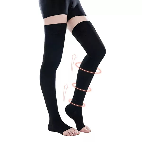 Bas de contention sans pied hauteur cuisse – chaussettes de compression avion confort