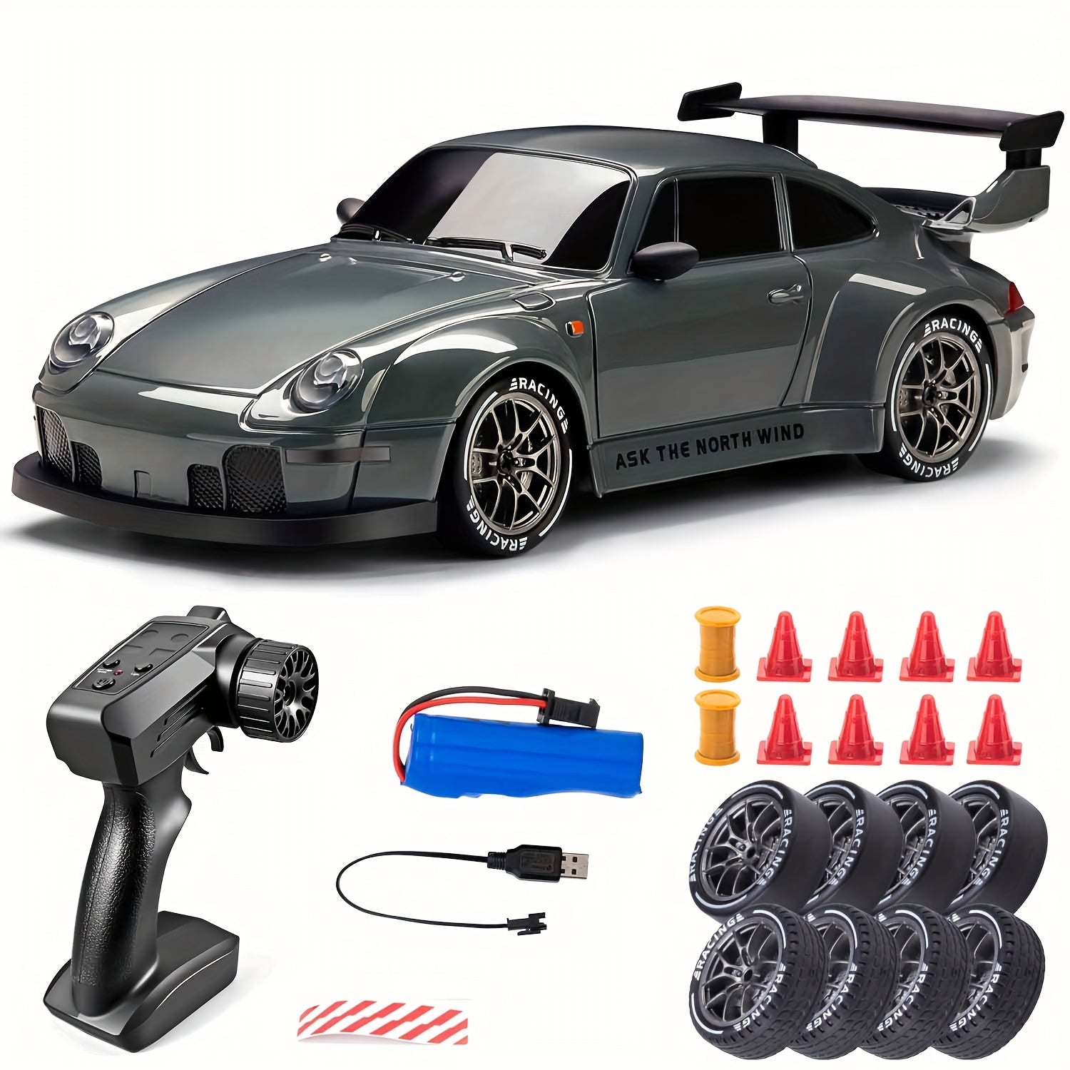 Ferngesteuertes Drift Auto – 1:24 RC Drift Car mit 4WD & LED-Rädern, ideal für Kinder