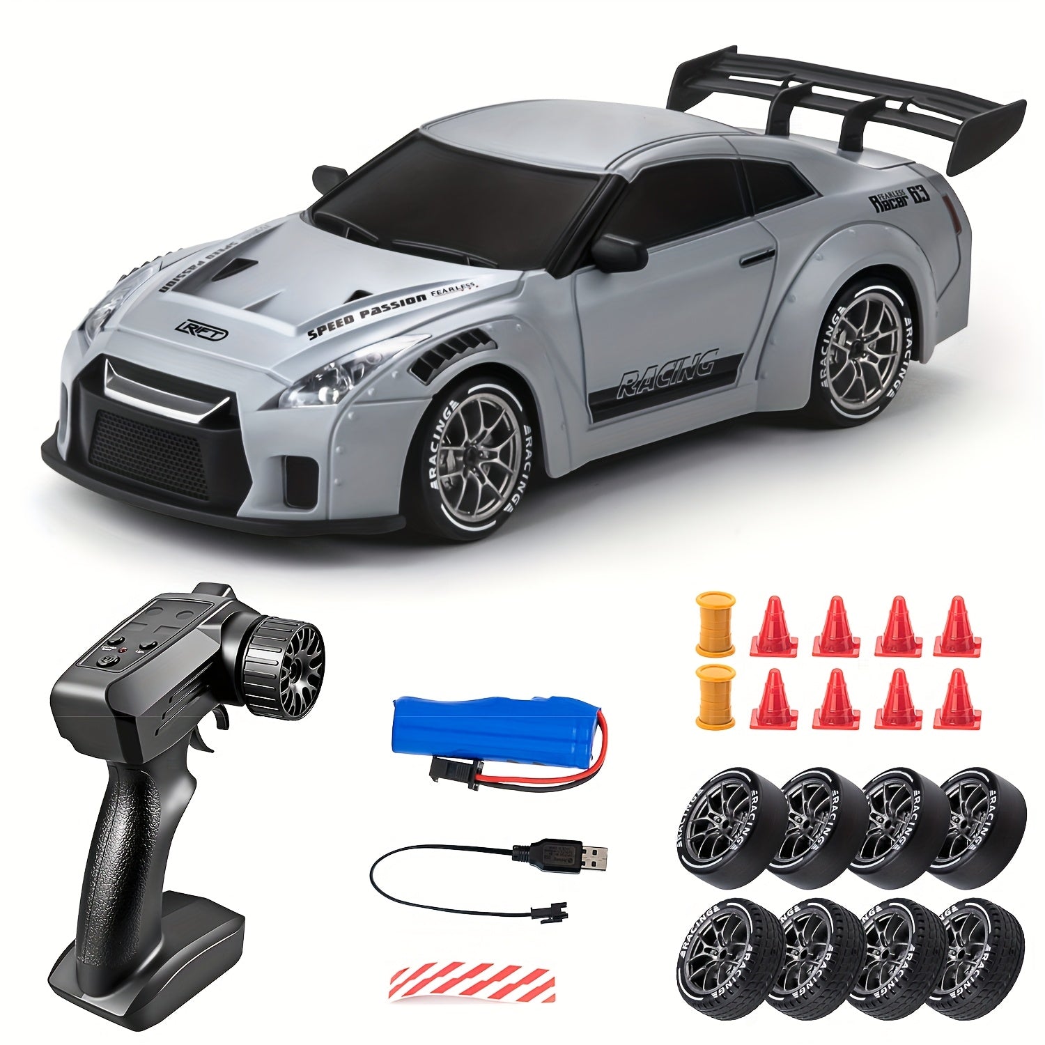 Ferngesteuertes Drift Auto – 1:24 RC Drift Car mit 4WD & LED-Rädern, ideal für Kinder