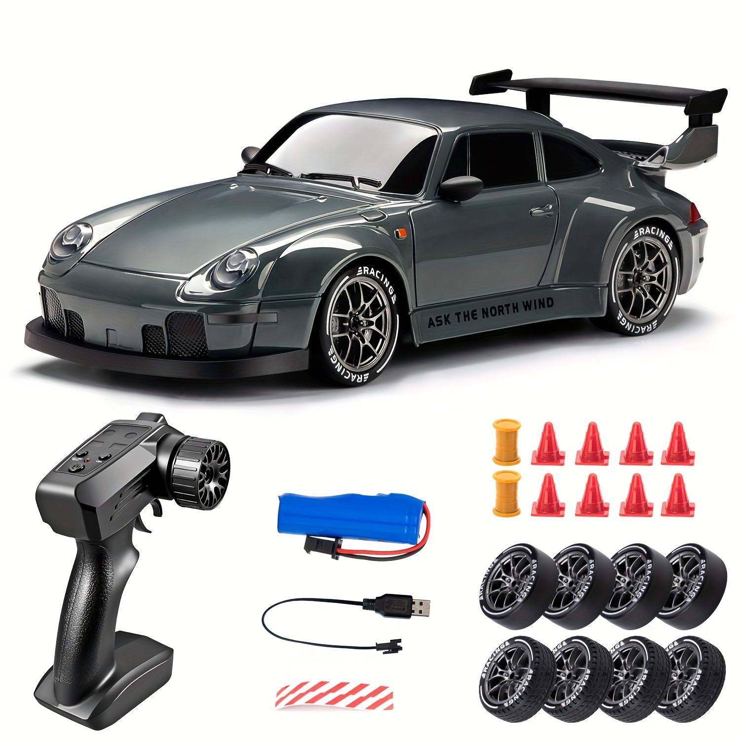 Ferngesteuertes Drift Auto – 1:24 RC Drift Car mit 4WD & LED-Rädern, ideal für Kinder