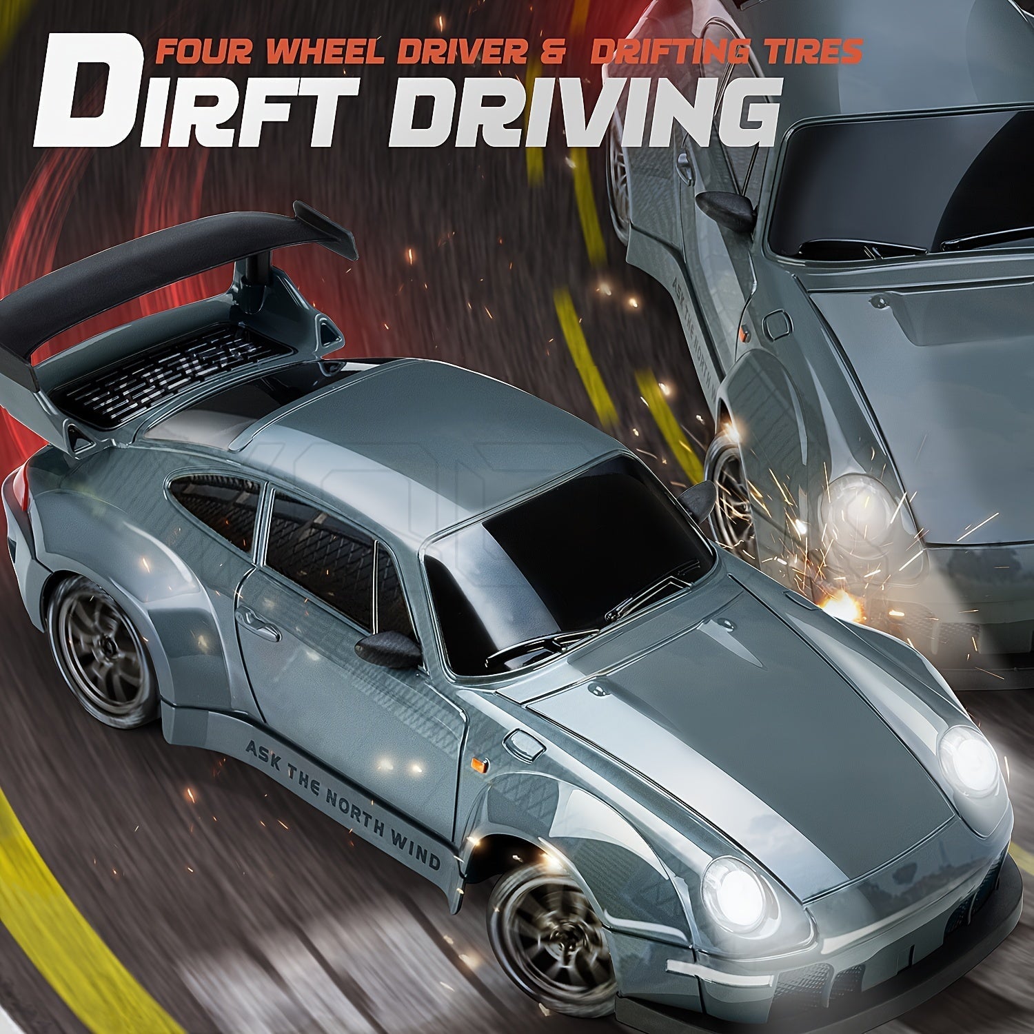 Ferngesteuertes Drift Auto – 1:24 RC Drift Car mit 4WD & LED-Rädern, ideal für Kinder
