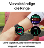 Kleine Slim Smartwatch Damen mit flachem Design, Fitnessfunktionen und Hybridstil für Herren