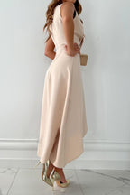 Women's Wrap Maxi Dress | V-Neck, Asymmetrical Hem & Flattering Fit for Special Occasions
