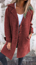 Women's Wool Coat | Lapel Collar, Comfortable Fit & Versatile for Casual and Business Outfits