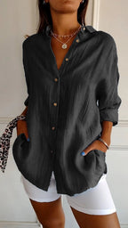 Women's Casual Long Sleeve Shirt | Soft, Breathable Fabric & Classic Button-Down Design for Everyday Wear