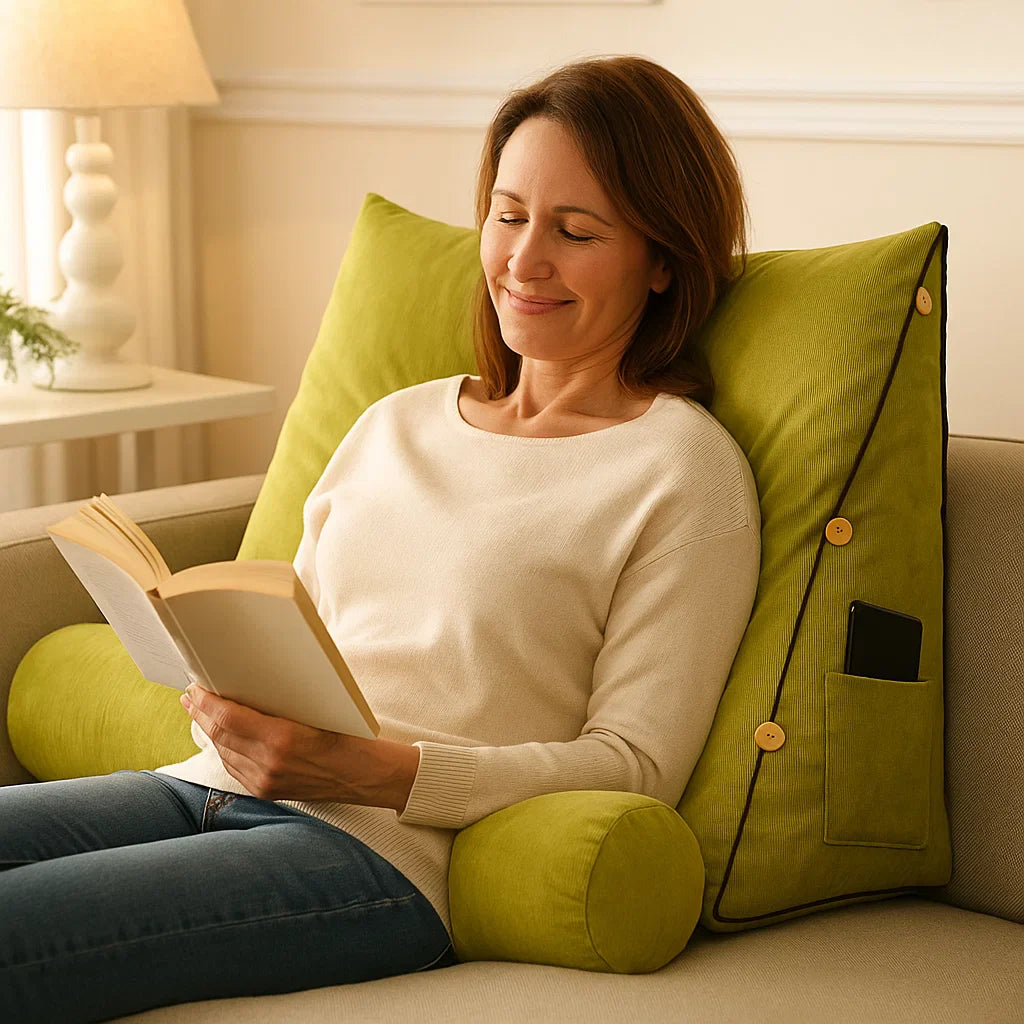 Rückenstützkissen in Keilform – Ergonomisches Keilkissen für Sofa und Rückenentlastung, in Anthrazit