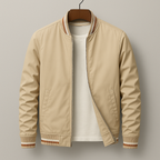 Men's Lightweight Zip-Up Bomber Jacket | Ribbed Trim & Classic Style for Casual Outfits