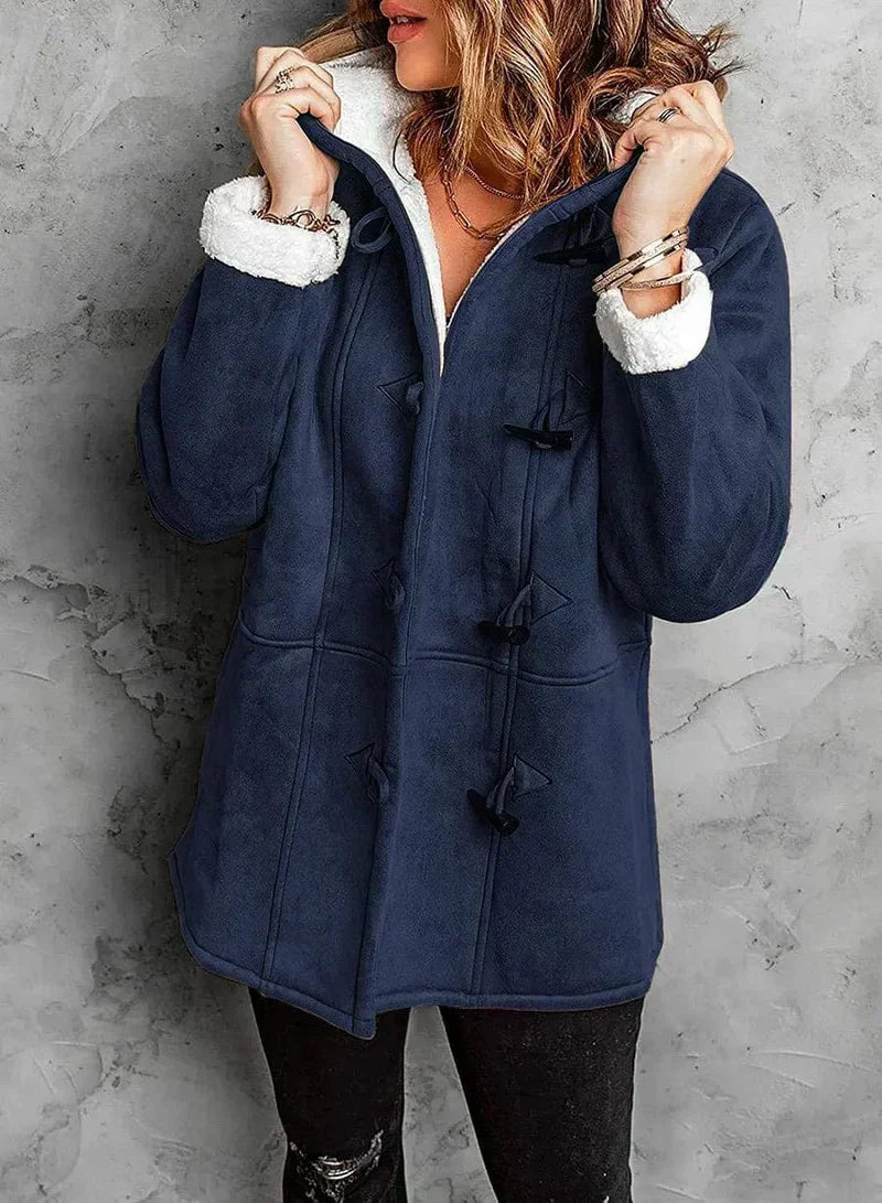 Hooded Cashmere Feel Coat | Soft, Warm & Timeless Design for Modern Women