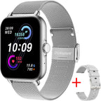 Smartwatch Damen eckig mit Schrittzähler und Telefonfunktion ohne Handy, ultradünne Fitnessuhr