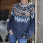 Women’s Fair Isle Crewneck Jumper | Cozy Relaxed Fit & Classic Pattern for Effortless Winter Style