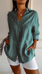 Women's Casual Long Sleeve Shirt | Soft, Breathable Fabric & Classic Button-Down Design for Everyday Wear