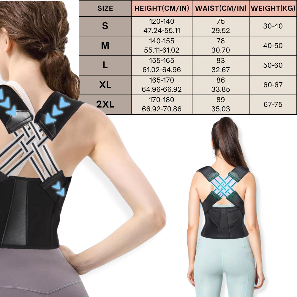 Correcteur de posture instantané XL – renfort dorsal Saneo Posture Pro pour redresse posture