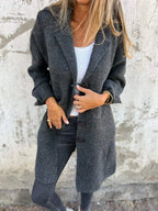 Women's Wool Coat | Lapel Collar, Comfortable Fit & Versatile for Casual and Business Outfits