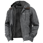 Men’s Outdoor Jacket | Durable Polyester, Adjustable Hood & Insulated for Cold Weather
