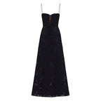 Enchanted Corset Maxi Dress With Lace Up Back