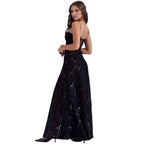 Enchanted Corset Maxi Dress With Lace Up Back