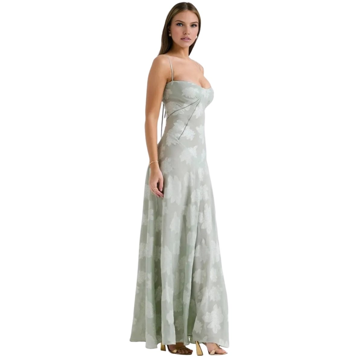 Enchanted Corset Maxi Dress With Lace Up Back