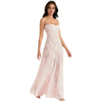 Enchanted Corset Maxi Dress With Lace Up Back