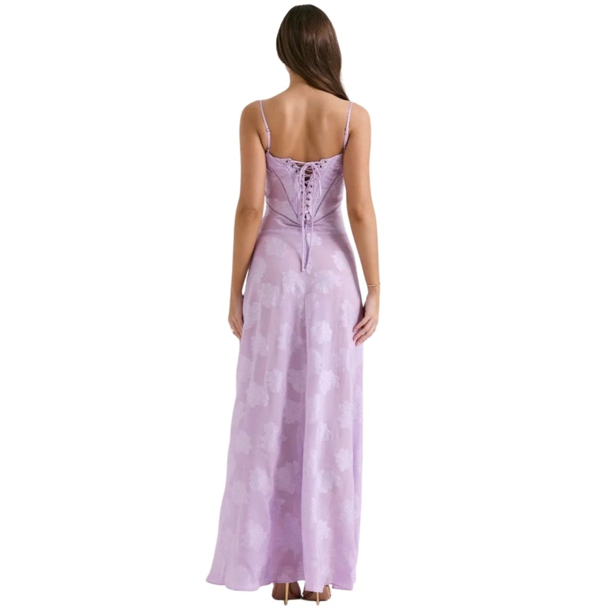 Enchanted Corset Maxi Dress With Lace Up Back