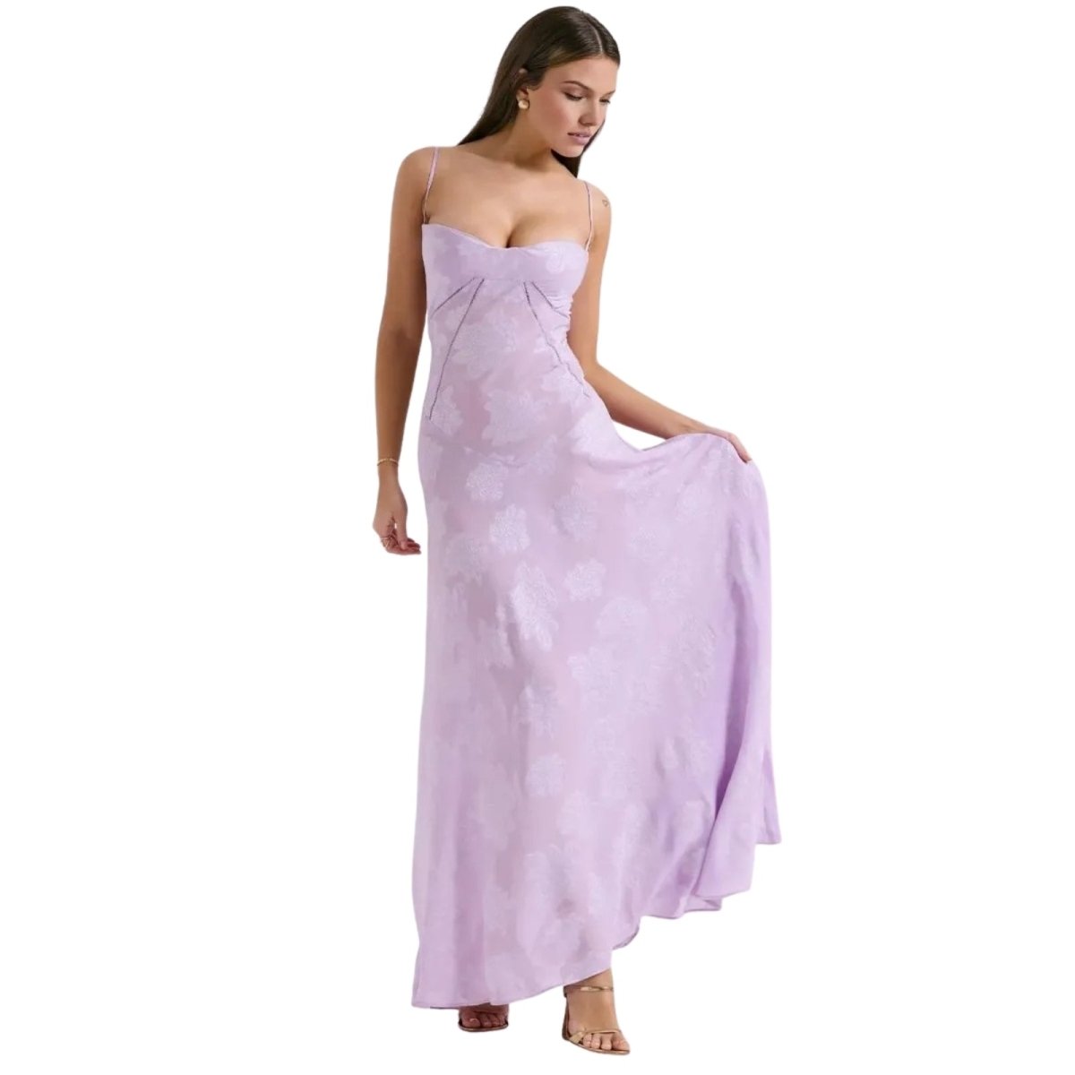 Enchanted Corset Maxi Dress With Lace Up Back