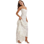 Enchanted Corset Maxi Dress With Lace Up Back