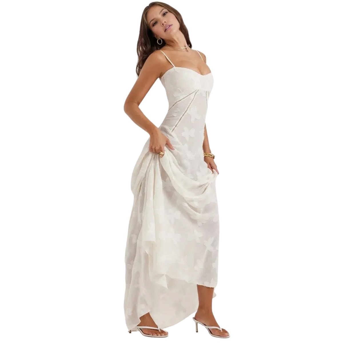 Enchanted Corset Maxi Dress With Lace Up Back